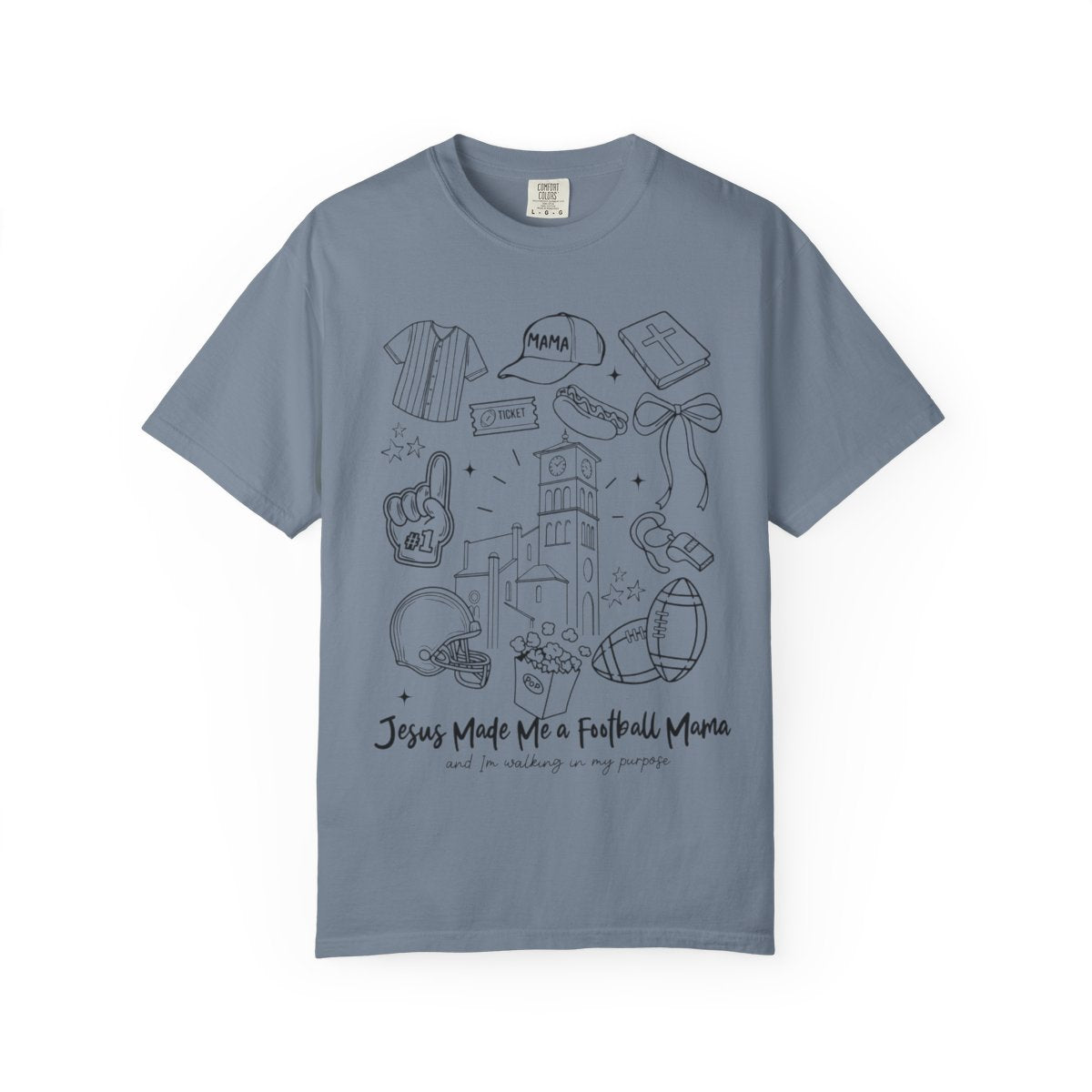 Comfort Colors - Windthorst — “Jesus Made Me a Football Mama” Tshirt